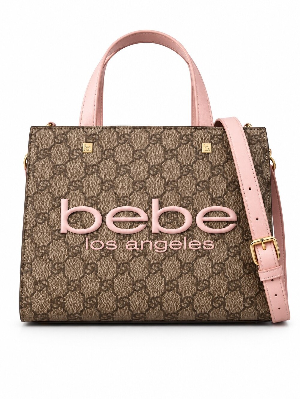 NWT Bebe Los Angeles Blush Mini Tote Bag Logo Print